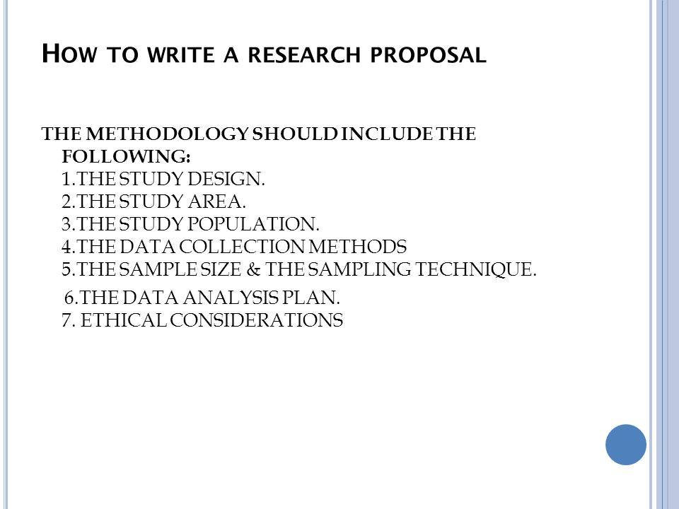 How to write a research methodology